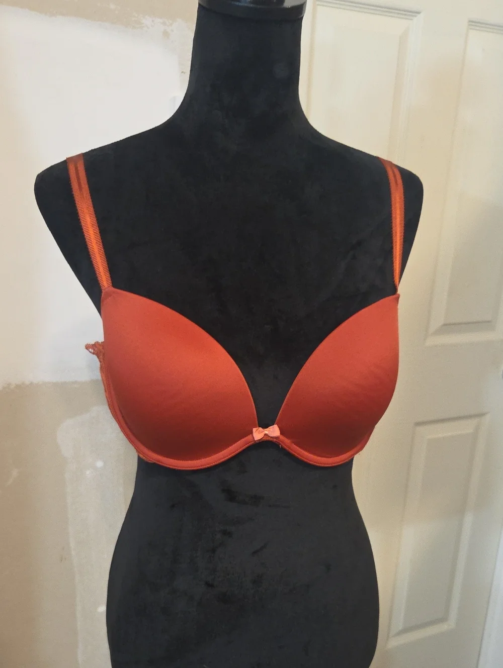 Auden Seamless Padded Bra in Rust - Everyday Support Lace Smooth